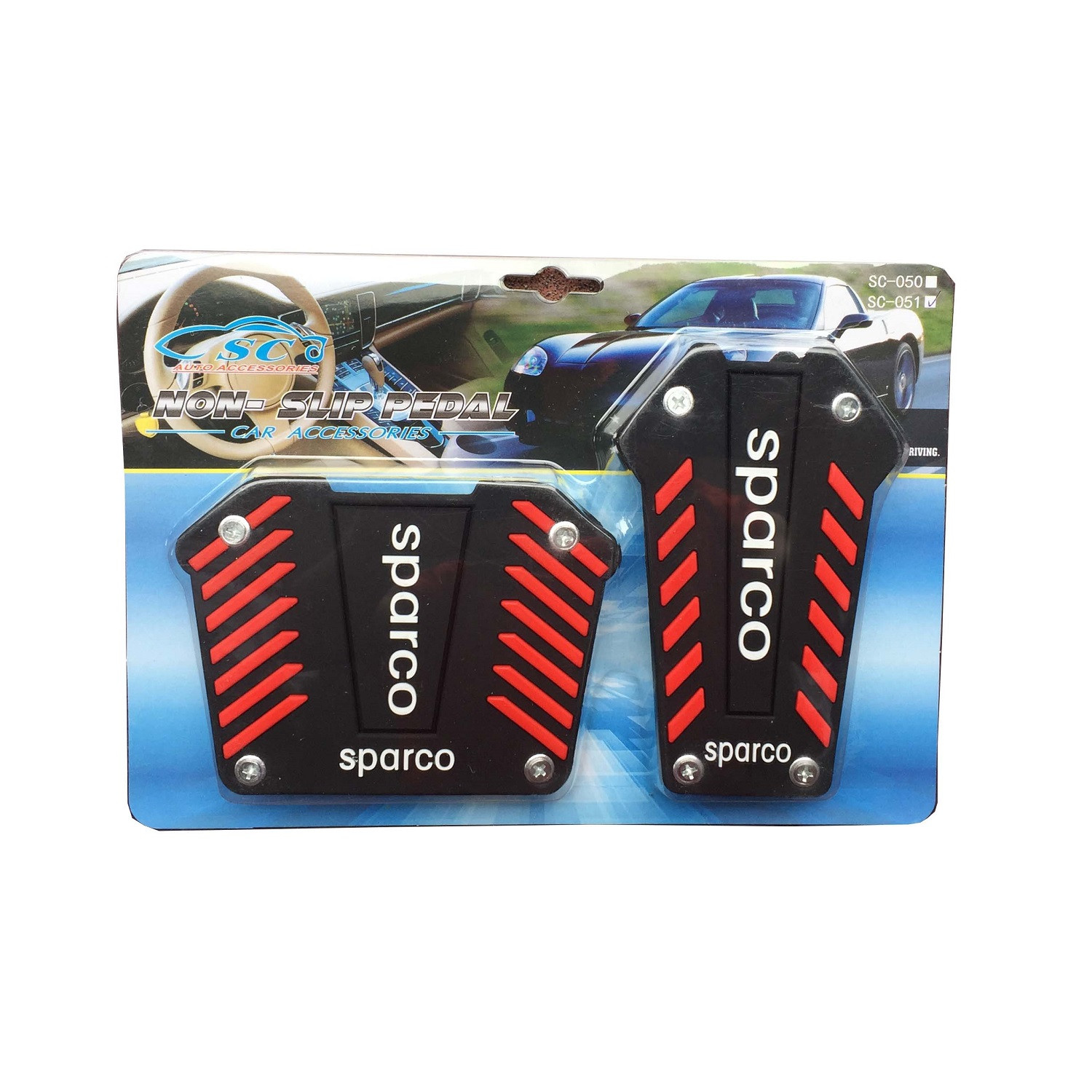 CAR Rubber Pedal Pad Kit AT SPARCO