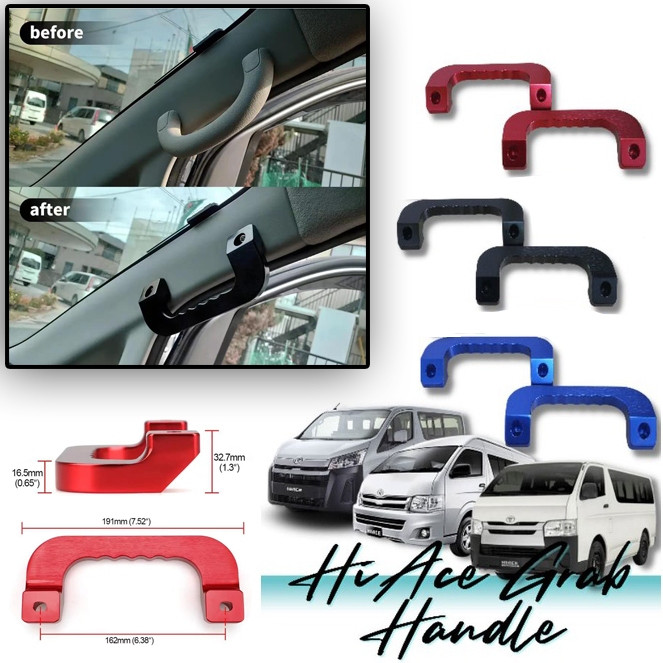 2PCS Toyota HiAce Grab Handle Bar Aluminum Alloy CNC fit for Hi-ace 2008-2024
