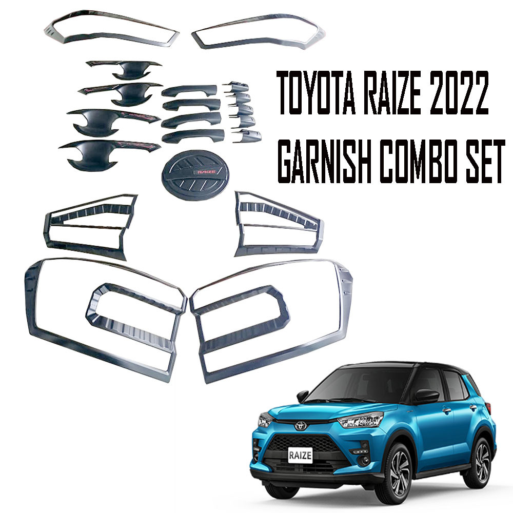 TOYOTA RAIZE 2021-2022 Garnish Combo Set Cover Matte Black