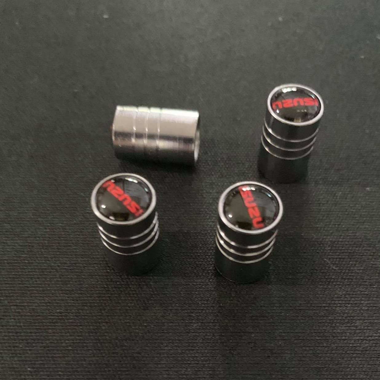 4PCS ISUZU Silver Car Wheel Tire Valve Tyre Air Caps Cover Aluminium