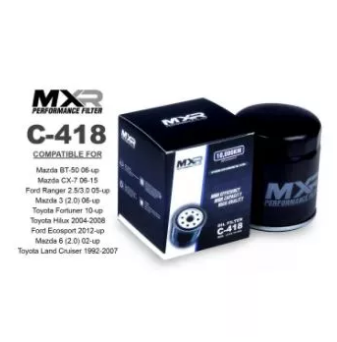 MXR OIL FILTER C-418 FOR Mazda BT-50 06-up Mazda CX-7 06-15 Ford Ranger 2.5/3.0 05-up Mazda 3 (2.0) 06-up Toyota Fortuner 10-up Toyota Hilux 2004-2008 Ford Ecosport 2012-up Mazda 6 (2.0) 02-u