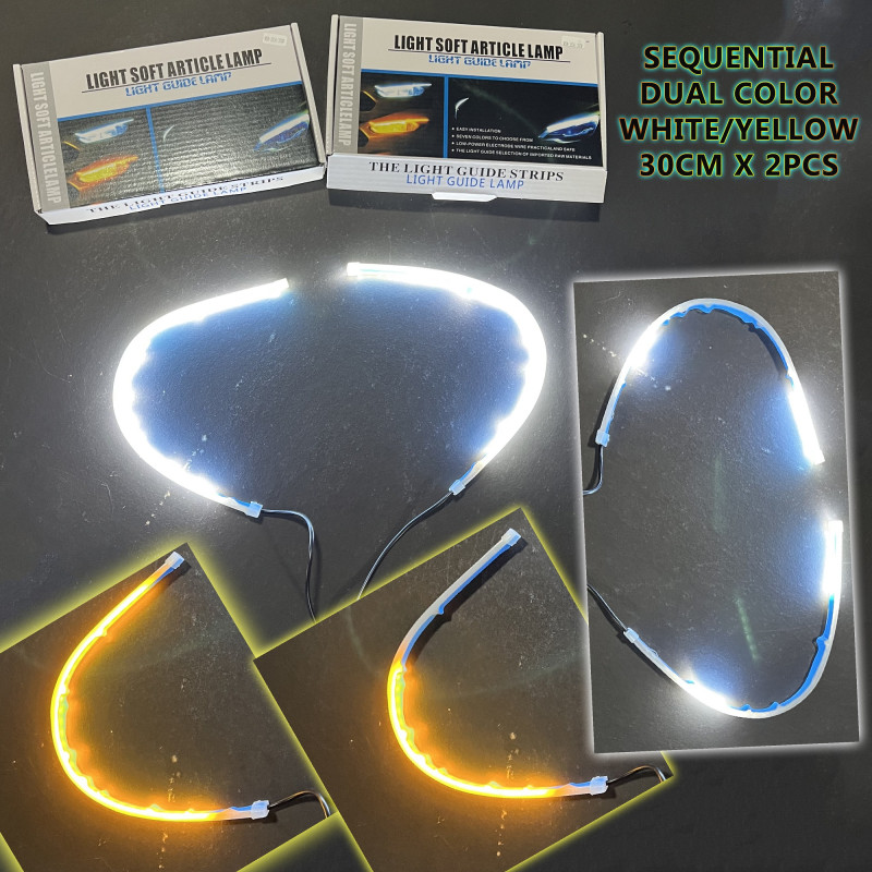 MSM-3506 30cm Flexible Light LED Slim Type Sequential Dual Color White/Yellow Vland Type