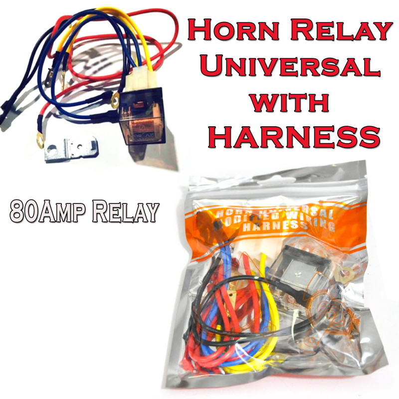 Horn Relay Socket with Wiring Set Harness Universal 12V 80Amp Relay