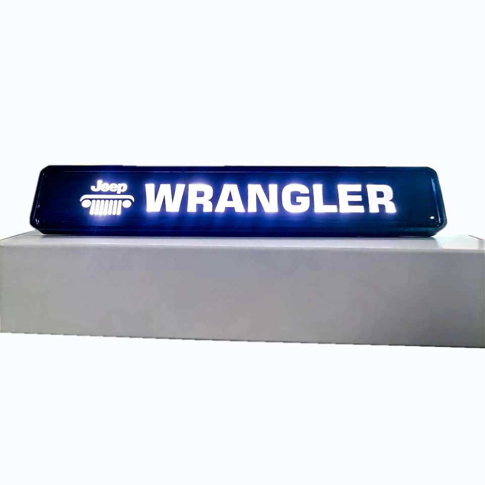 1Pc WRANGLER Car Front Grille Luminous Emblem Badge LED Decoration Lights Car Logo