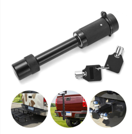 17cm Anti-Theft Trailer Hitch Pin Lock Receiver Coupler Latch Tow Bar Tongue BLACK