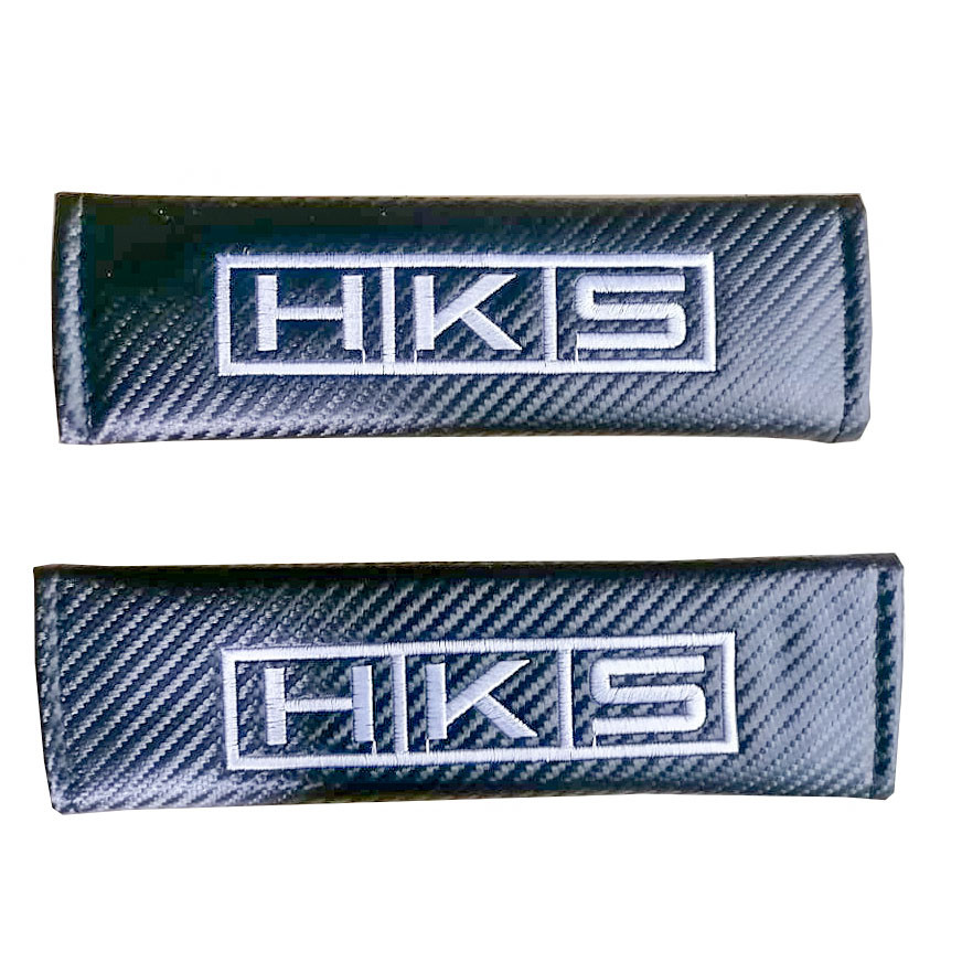 HKS 2pcs Car Seat Belt Shoulder Pad Carbon Fiber Color Sports Design Seat Belt Cover