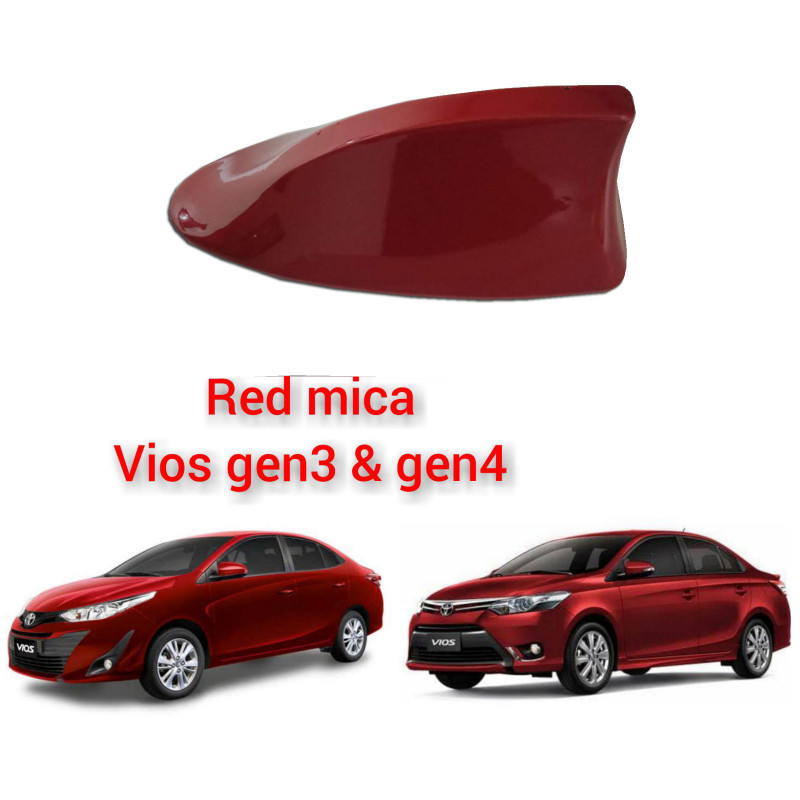 Original Universal Shark Fin Roof Antenna Radio Signal Metallic RED MICA