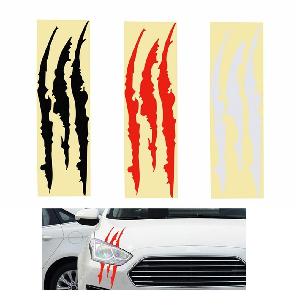 1PC Car Headlight Scratch Stripe Decal Sticker Monster Stripe Slash 40cm