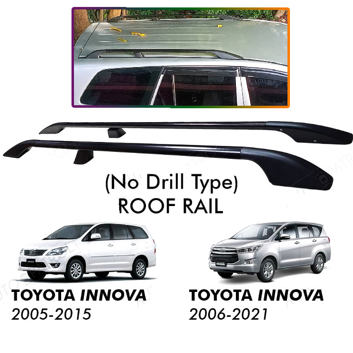 Toyota Innova 2016-2021 Roof Rail No Drill type (Black)