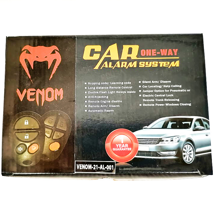 VENOM-21-AL-001 Venom Car Alarm System Universal Long Distance Remote Control