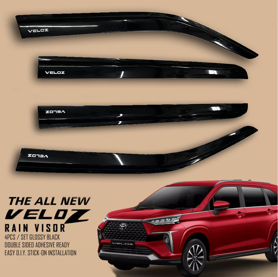 Toyota VELOZ 2022-2023 OEM Rain Visor Gutter / Door Sun Visor Thailand Made Black