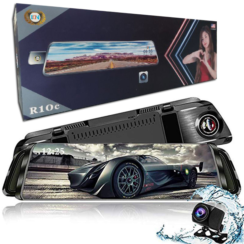 KN R10C USA DVR FULL 10" FULL SCREEN DASH CAMERA HD W/ REVERSE CAMERA READY FREE 34GB SD CARD
