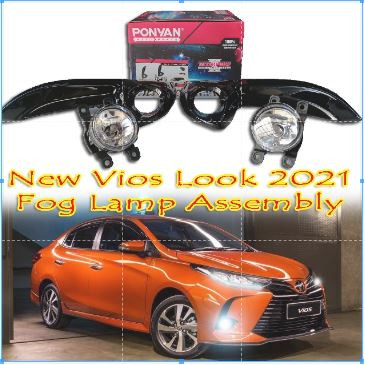 TY-415 TOYOTA VIOS gen4 New Look 2021 Pentair Waterproof Fog Lamp Light Assembly with Harness and Switch