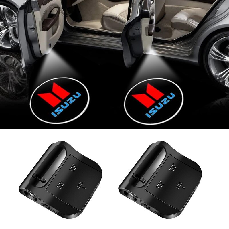 #162 ISUZU 2Pcs Car Door Sensor Light welcome Wireless illuminating ground Floor open doors