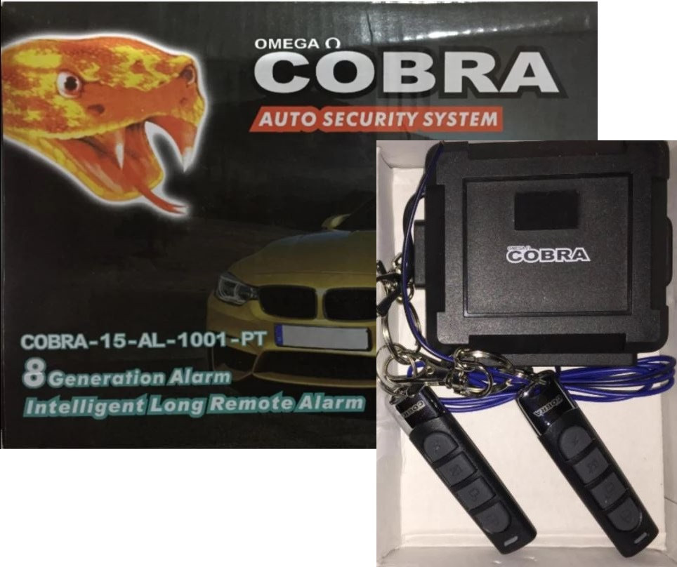 15-AL-1001-PT Omega Cobra Auto Car Security Alarm System Key Less Entry