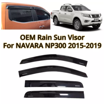 Nissan Navara NP300 OEM Rain Visor Window Guard Plain Black 2015-2021