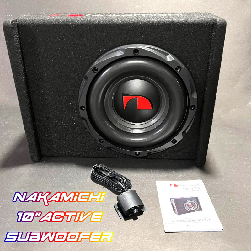 NBX25M PRO NAKAMICHI 10"ACTIVE SUBWOOFER BOX AMPLIFIED 1000W CAR SUB 12V