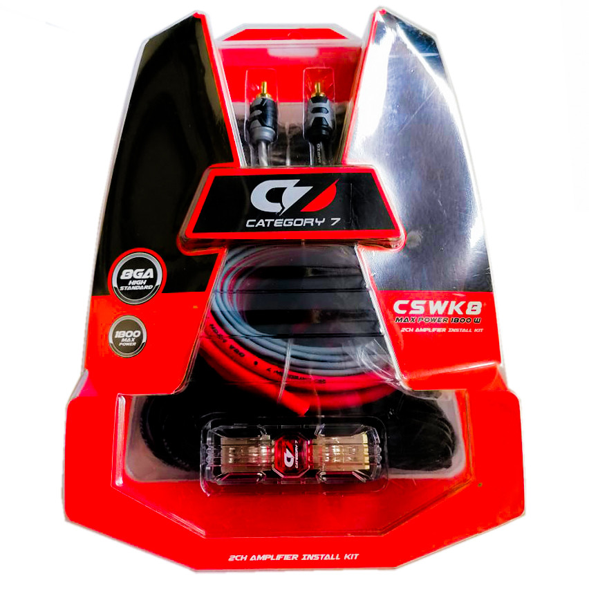 CATEGORY 7 CSWK8 INSTALLATION WIRING KIT PROFESSEONAL GAUGE 8 MAX POWER 1800W