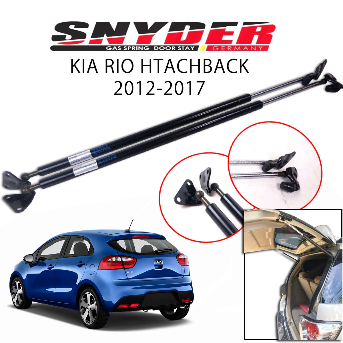 SGS-808 (Right) KIA RIO HATCHBACK 2012-2017 Gas Spring Door Stay Damper Struts Trunk Open - Snyder