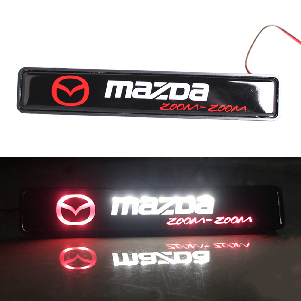 1Pc MAZDA Car Front Grille Luminous Emblem Badge LED Decoration Lights Car Logo