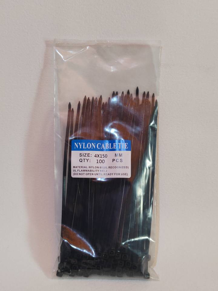 4x150 BLACK NYLON CABLE TIE Multi-Purpose 100pcs