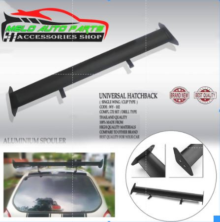 UNIVERSAL SINGLE WING ALUMINIUM SPOILER FOR HATCHBACK CARS CLIP TYPE WY-102