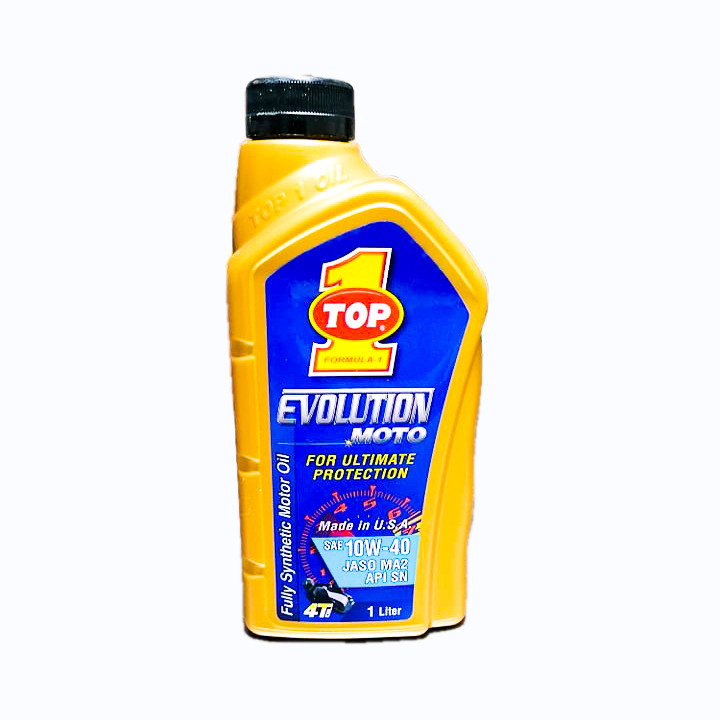 TOP1 4T Oil Fully Synthetic Evolution Moto SAE 10W-40 Jaso MA2 API SN 1Liter