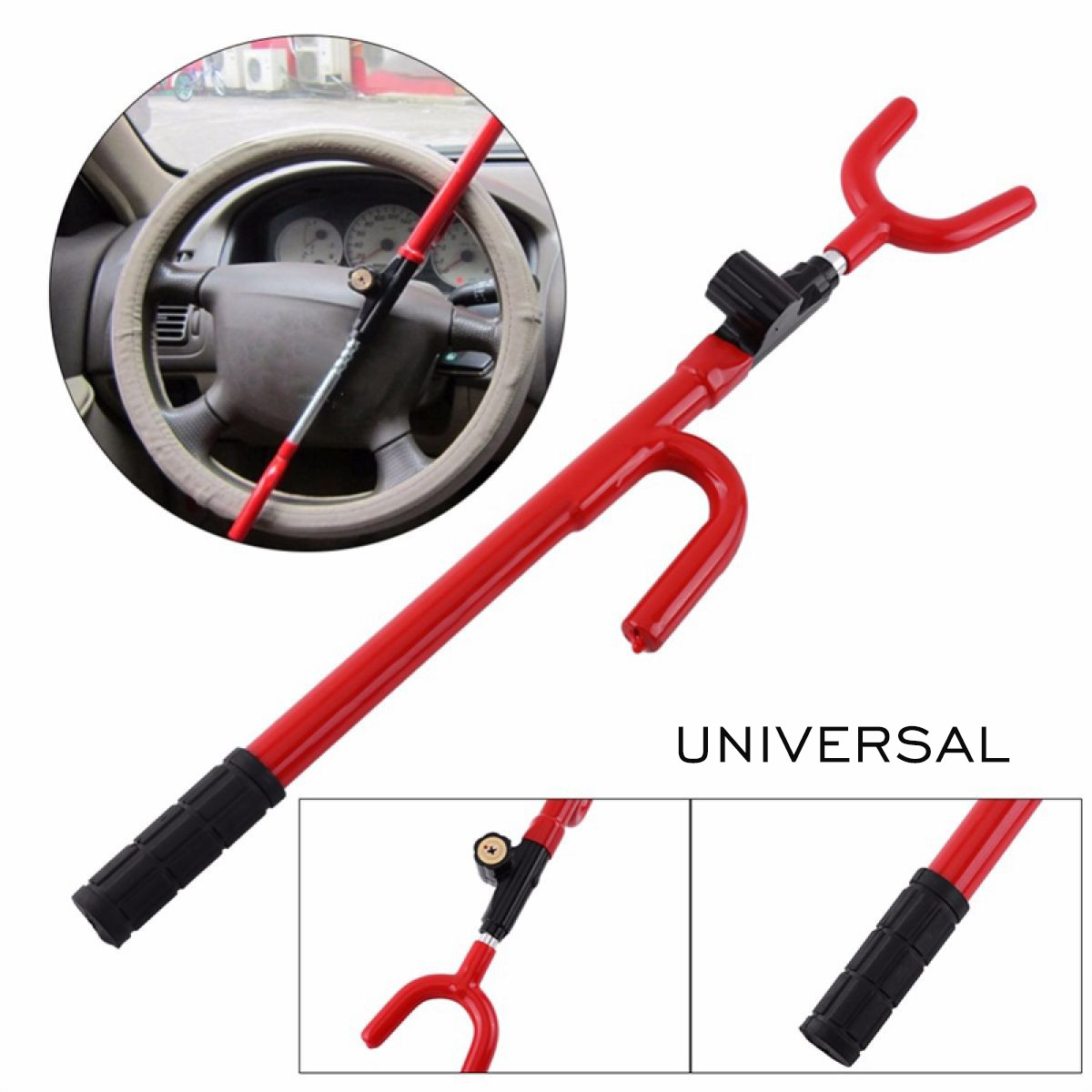 Car Steering Wheel Lock U-Style Anti-Theft Device Protection Universal