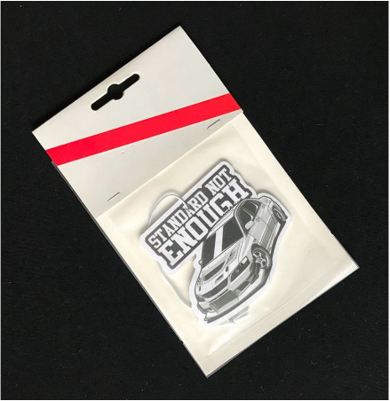 JDM Japan EVO Standard Not Enough Badge Car Paper Air Freshener Perfumed Fragrance (Black Ice)