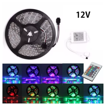 5m Strip Light RGB 5050SMD with Remote Controller 12V Self-adhesive