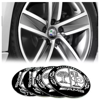 4PCS 56mm AMG AFFALTERBACH Car Center Cap Emblem Wheel sticker Hub Caps Mags 3D