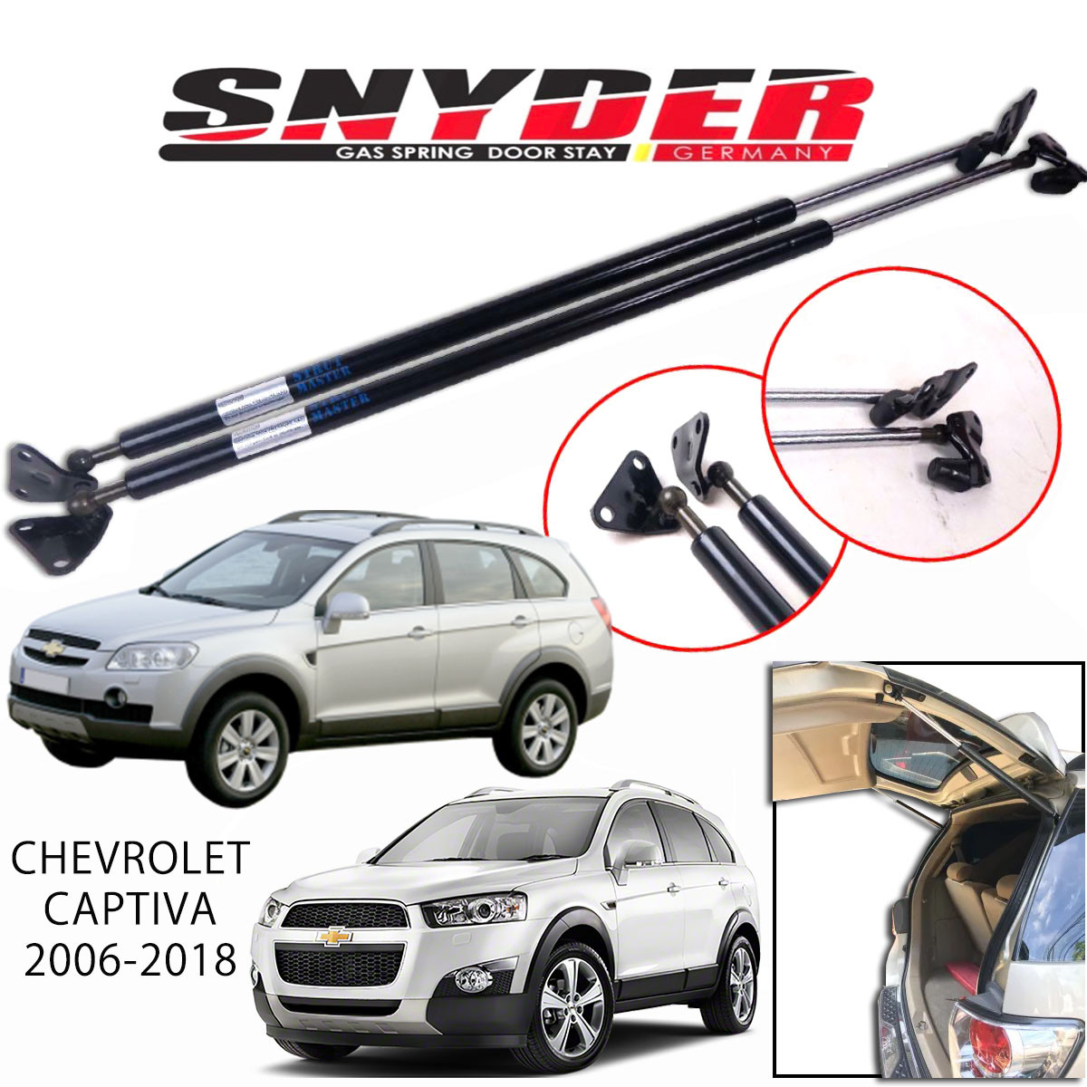 SGS-1408 (Right) CHEVROLET CAPTIVA 2006-2018 Gas Spring Door Stay Damper Struts Trunk Open - Snyder