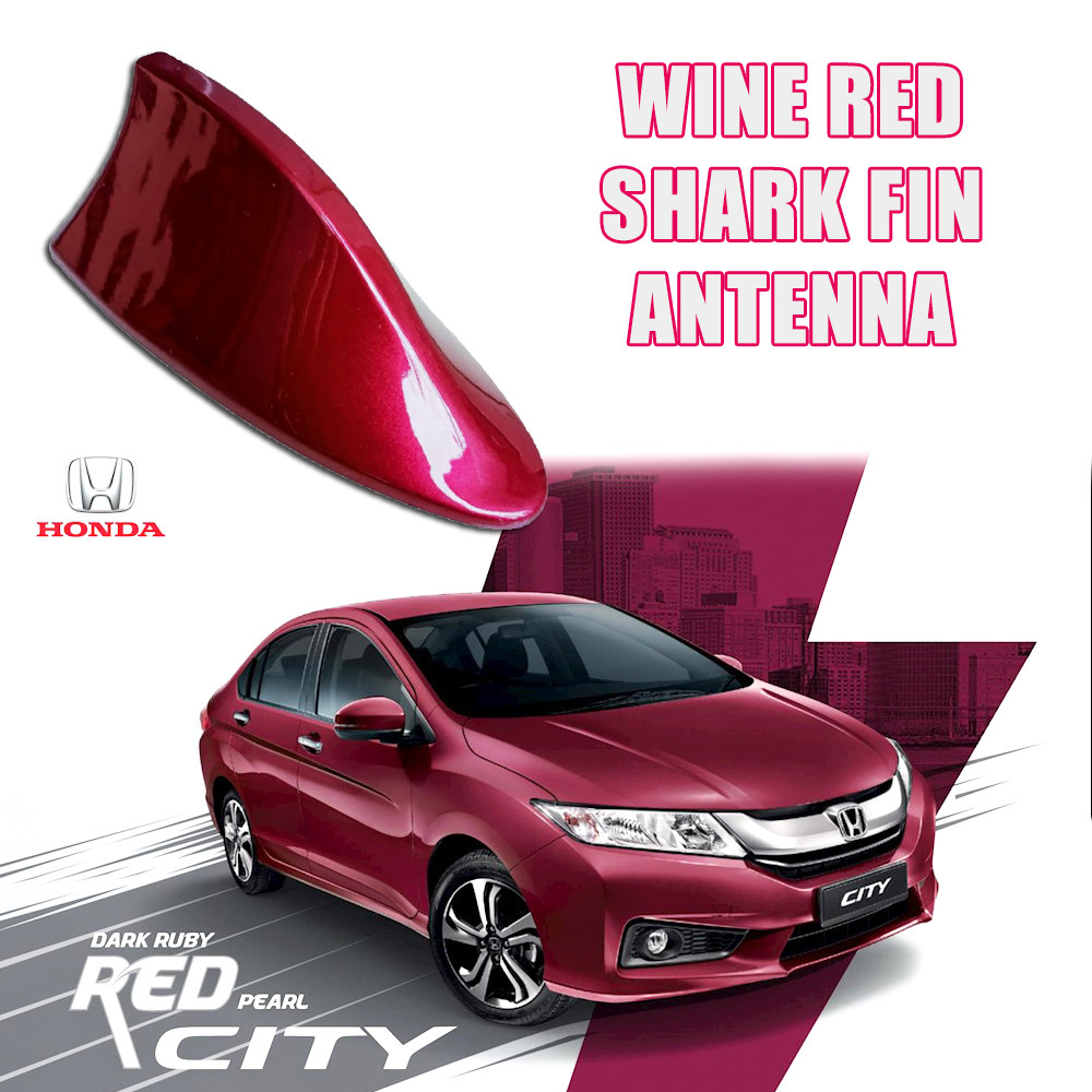 Original Universal Shark Fin Roof Antenna Radio Signal Metallic WINE RED