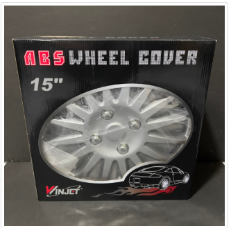 WINJET 15" WJ-5019-A-15 Silver 4Pcs Hub Caps Wheel Cover Car Wheel Rim Hub Cover Rim Cover