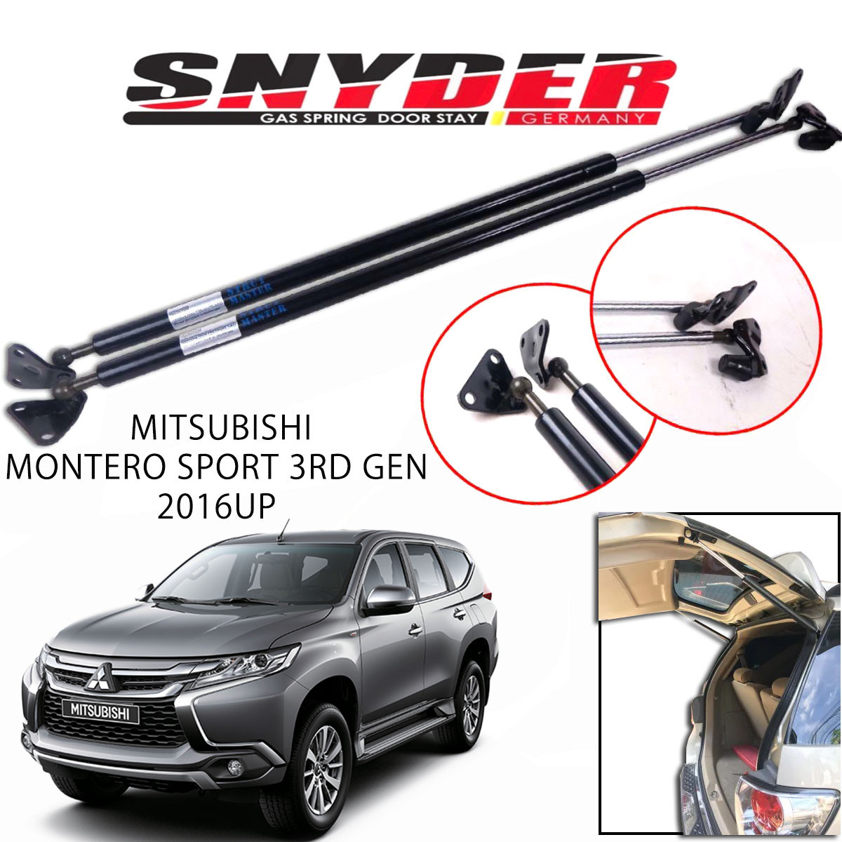 SGS-319 (Right) MITSUBISHI MONTERO SPORT 2016UP 3RD GEN Gas Spring Door Stay Damper Struts Trunk Open - Snyder