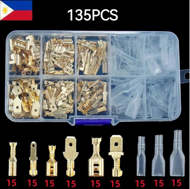 135pcs Boxed Insulated 2.8/4.8/6.3mm Electrical Crimp Terminals Connectors Assorted Kit