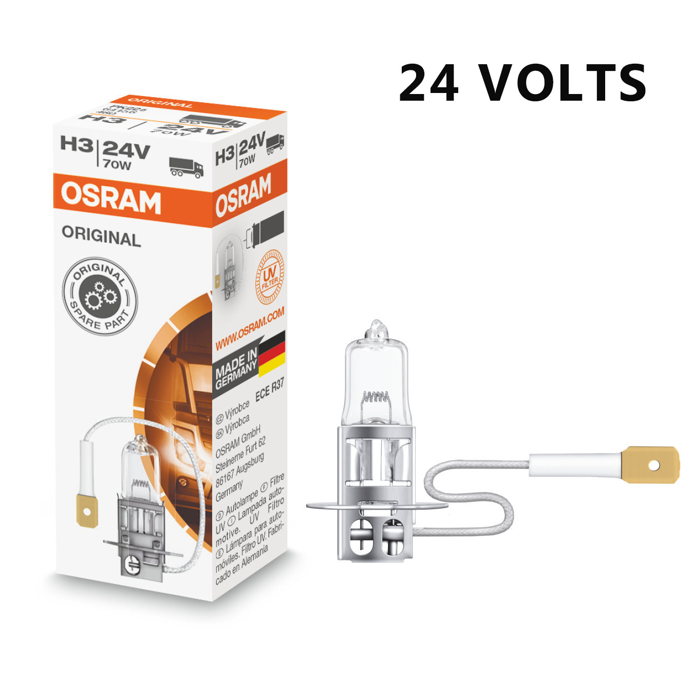 OSRAM ORIGINAL LINE H3 BULB 24V 70W PK22S