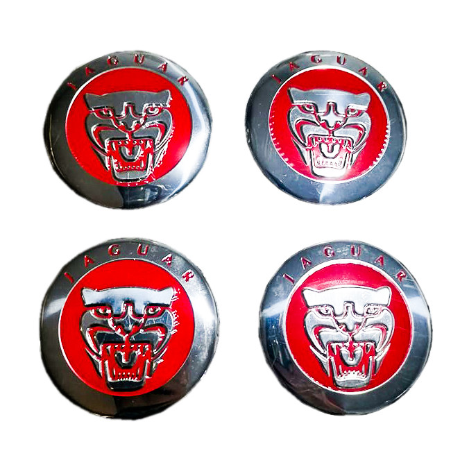 JAGUAR LOGO 4pcs Car Wheel Center Hub Cap Sticker Cover Metal Case 56mm Tire Mags Emblem Badge Decal DESIGN #1