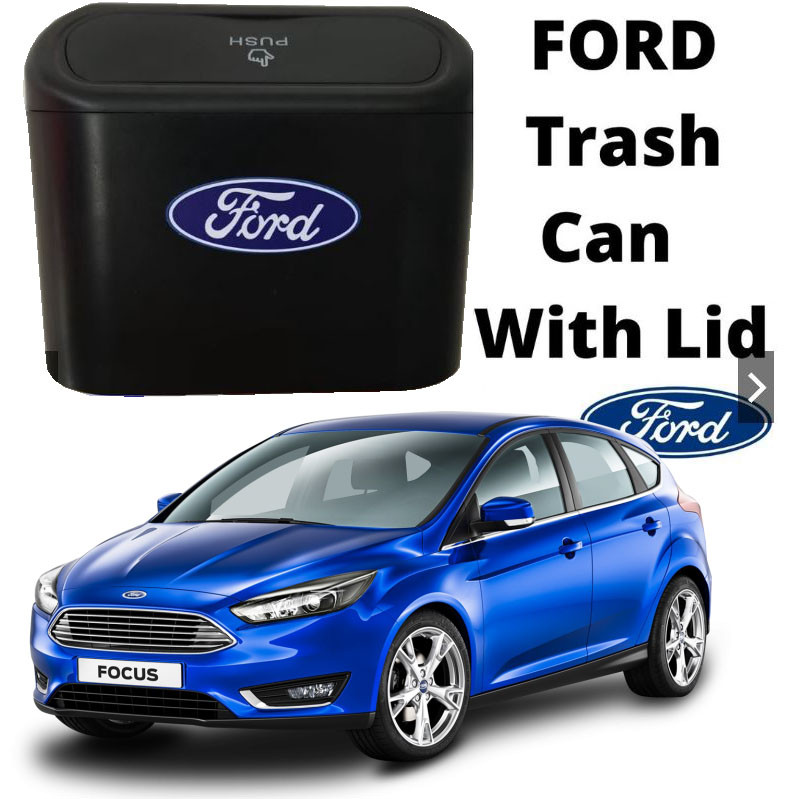 FORD CAR Trash Can with Lid Leak-proof with LOGO Universal Trash Bin Storage Box