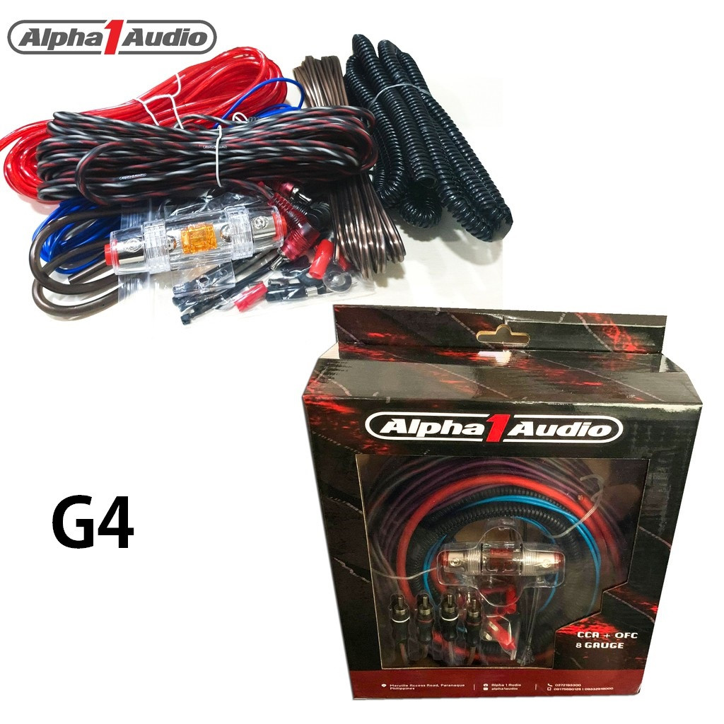 Alpha 1 Audio Gauge 4 Wire Kit G4 Wiring Kit CCA+OFC for Amplifier Sound Set Up