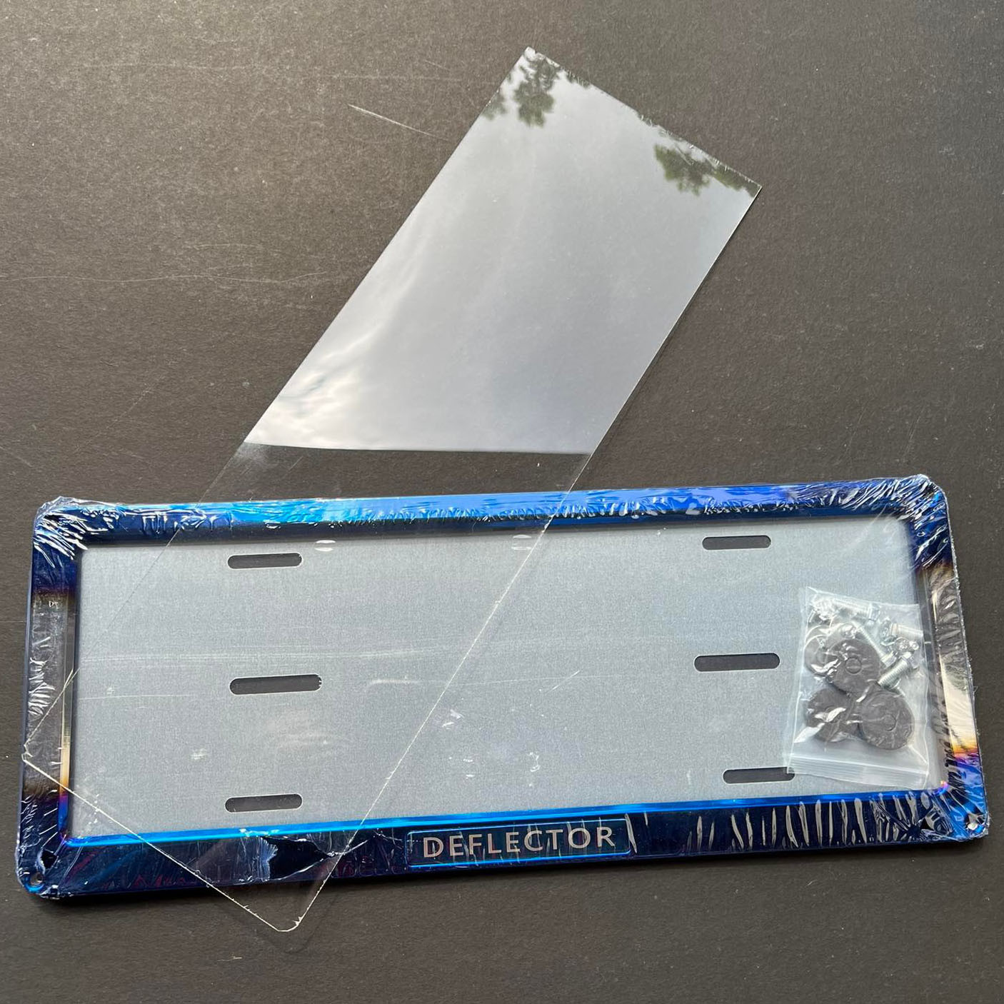 1PC TITANIUM Car Plate Cover Deflector Plate License Frame Cover with Clear Number Cover