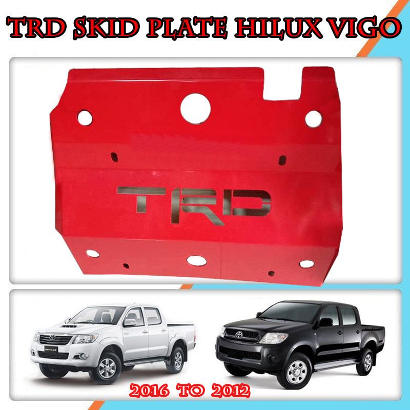Toyota Hilux Vigo Skid Bash Plate TRD Logo Sports Red Color 2005-2015