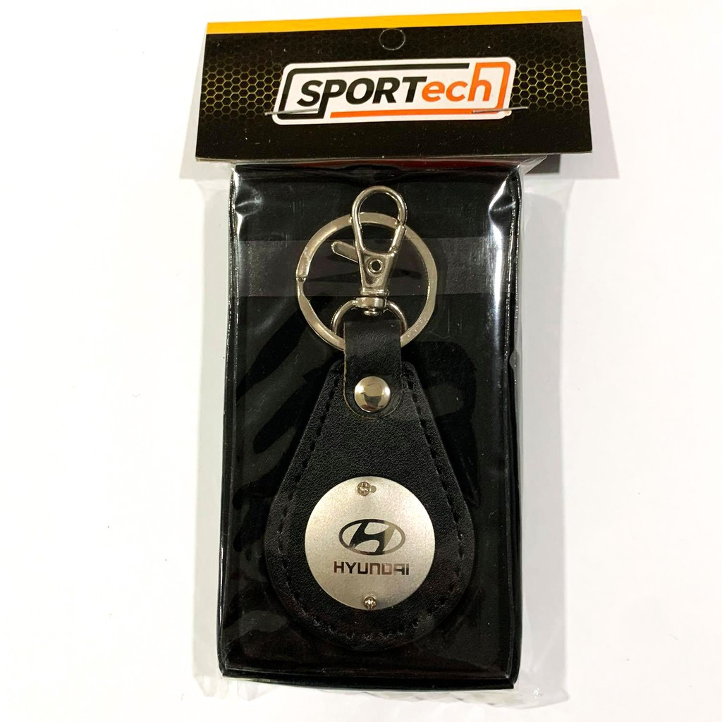 Sportech Keychain - Leatherette for Cars and Motorcycles Leather Key Chain HYUNDAI