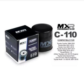 MXR OIL FILTER C-110 FOR Toyota Corolla 1.3(2E) Toyota Corolla GLI Toyota Altis 1.6E, 1.6J, 1,8G Toyota Vios 1.5G A/T M/T Toyota Echo
