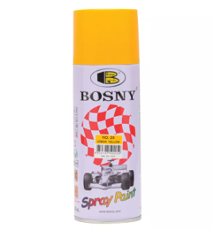 LEMON YELLOW NO. 25 All Color BOSNY Spray Paint 100% Acrylic Quick Drying Spray Ordinary Colors