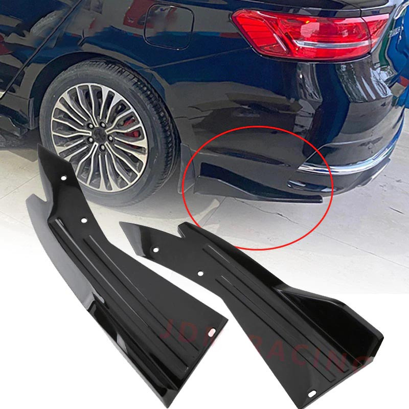 2pcs 48cm Universal Car Rear Bumper Side Diffuser Splitter Canards Fins Lip Anti-Crash Wrap Angle