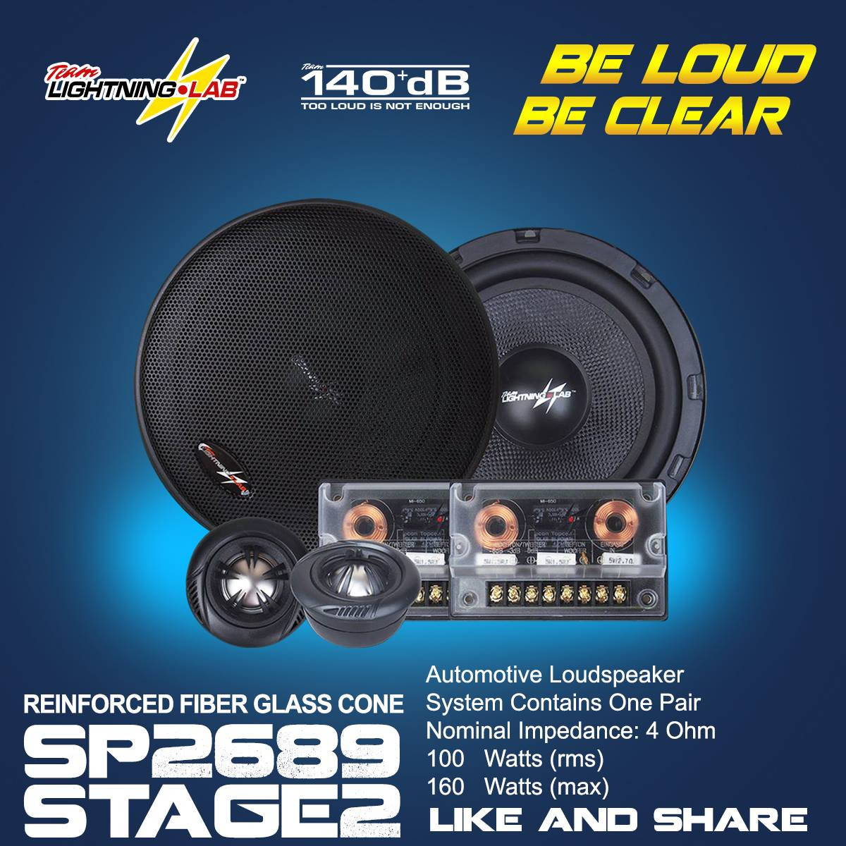LIGHTNING LAB STAGE 2 COMPONENT CAR SPEAKER SET SP2689