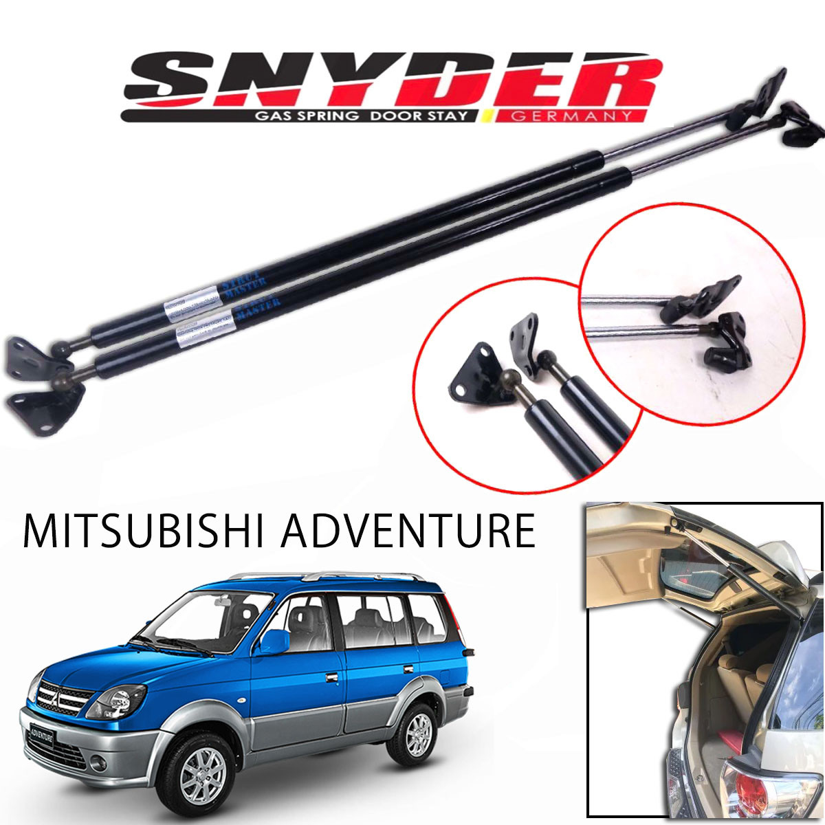 SGS-303 (Right) or (Left) 1Pc MITSUBISHI ADVENTURE Gas Spring Door Stay Damper Struts Trunk Open - Snyder