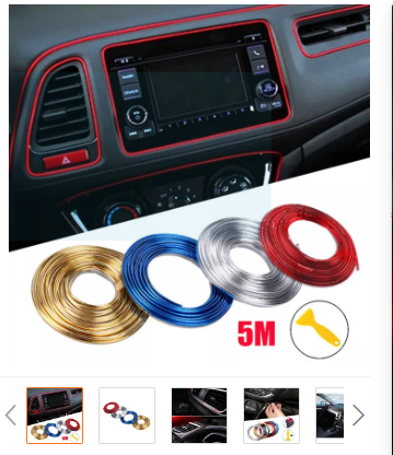 5M Car Interior Moulding Trim Strip Door Gap Edge Decorative Line Dashboard Lining DIY