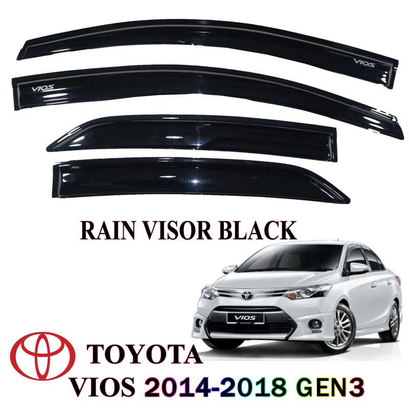 CDMYD-006A 14-18 TOYOTA VIOS GEN3 (BLACK) VISOR THIN